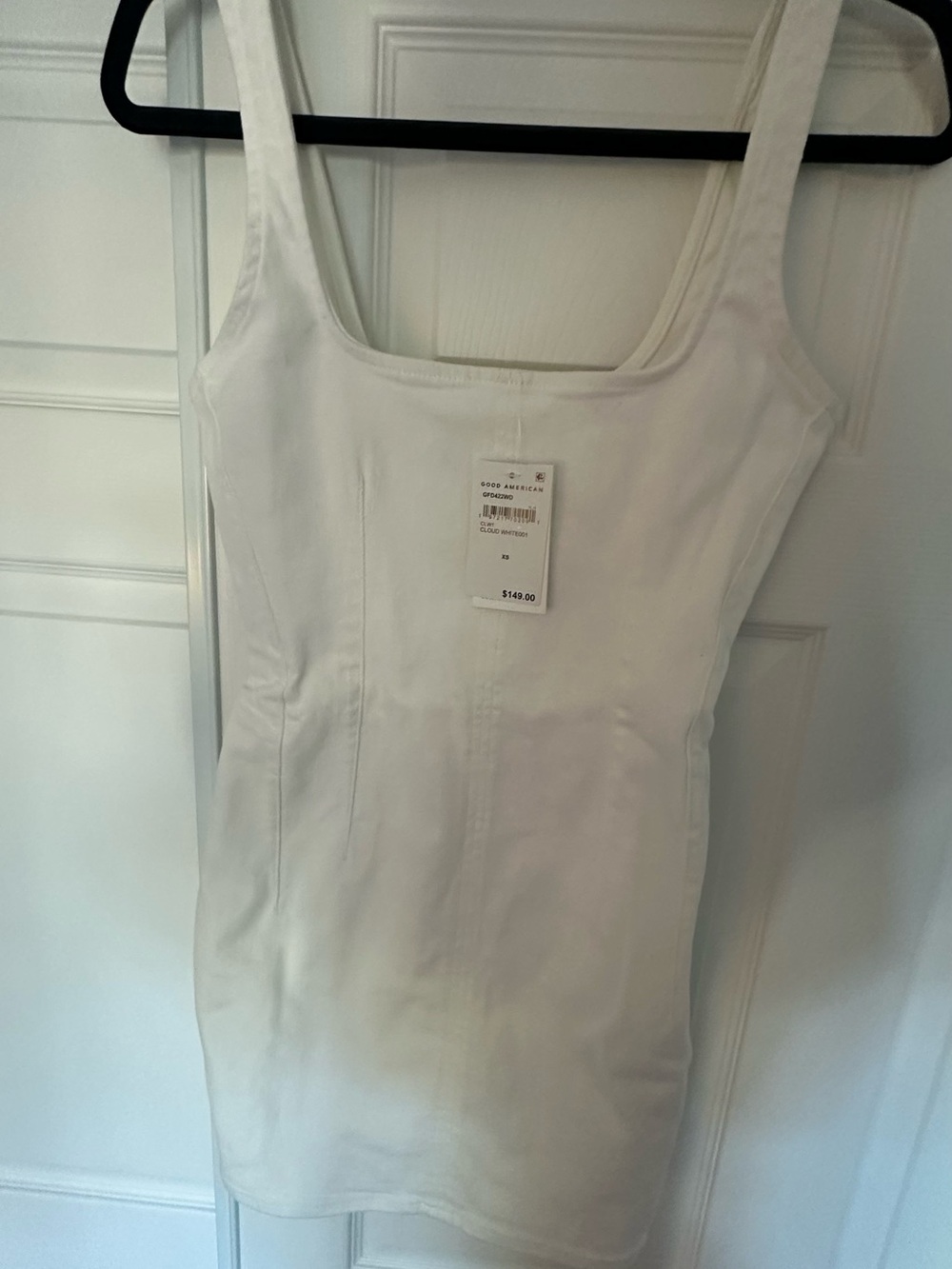 Good American White Square-Neck Tank Top